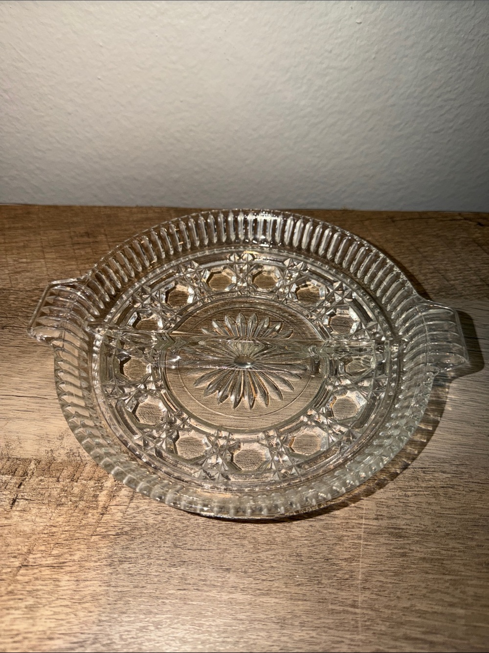 Vintage-Style Clear Glass Serving Platter with Handles